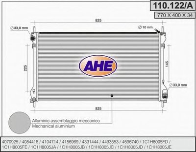 Радиатор, охлаждение двигателя AHE купить