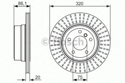 Тормозной диск Tarcza hamulcowa tyі L/P (wysoko nawкglany) BMW 5 (E60), 5 (E61) 2.5/3.0/3.0D 09.04-1