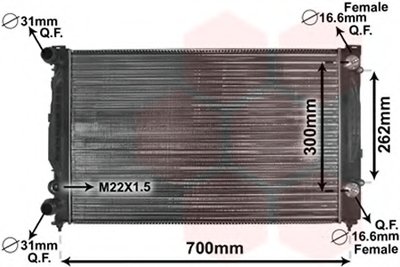 Радиатор A4/A6/PASSAT5+6 AT 95- (Van Wezel)